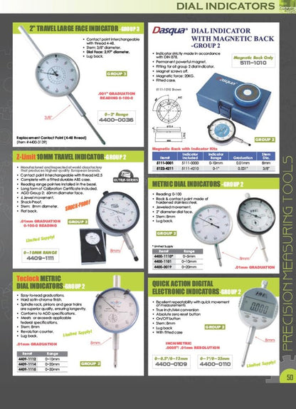 Pro Series by HHIP 4400-0003 AGD Group 1 - Indicador de dial, 0,250 pulgadas