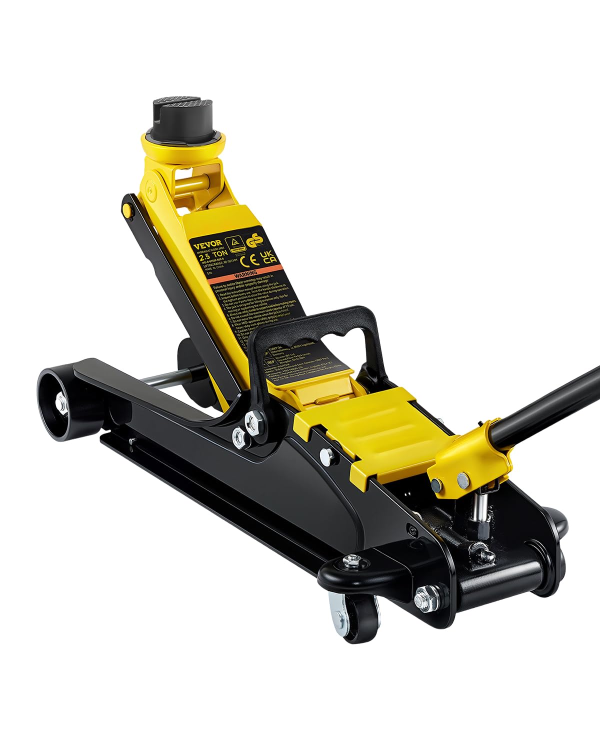 VEVOR Gato de Bajo Perfil de Acero Carga Máxima de 2,5 T Gato Hidraulico para Automóvil Rango de Elevación 85-380 mm Bomba Hidráulica Simple Gato Carretilla para Automóviles Familiares, Camiones, Todoterrenos