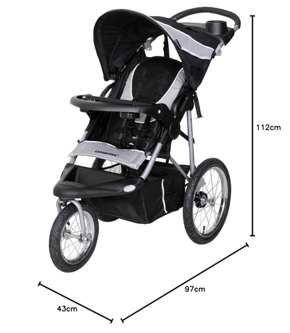 Baby Trend Expedition Jogger Carriola con Llantas para Todo Terreno, Rueda Frontal Giratoria con Seguro, 22.7 kg, Phantom