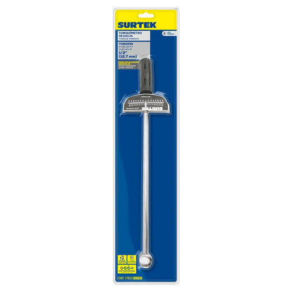 Surtek 107100 Torquímetro de aguja una escala cuadro de 1/2", 0-140 ft-lb