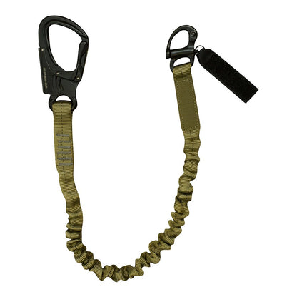 Fusion Climb HELO - Cordón de retención Personal, Gancho a presión y | Correa de nailon de 1 pulgada con elástico interno, gancho a presión de aluminio y grillete de émbolo de óxido negro