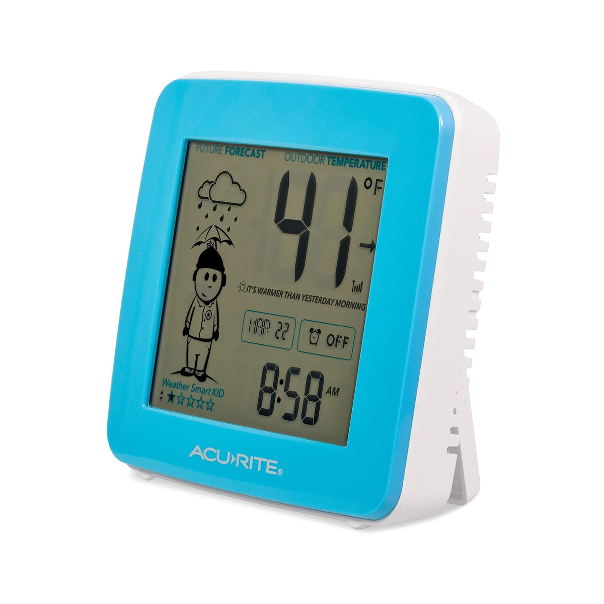 AcuRite Estación meteorológica What-to-Wear con pronóstico, temperatura, reloj despertador y fecha (00777)