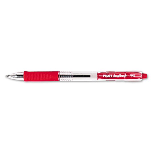 Pilot Easytouch Retractable, Bolígrafo Retráctil, Tinta Rojo, Usa Repuesto, Doce Piezas (32212)