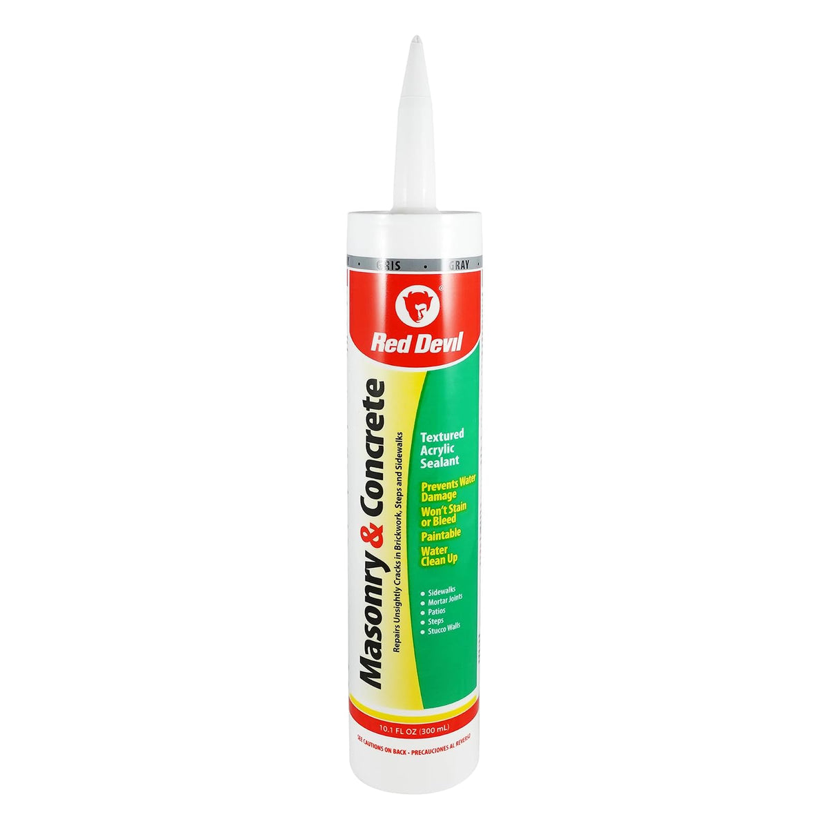 Red Devil 0646 Masonry and Concrete Acrylic Sealant Repair, Gray, 10.1 Oz Cartridge
