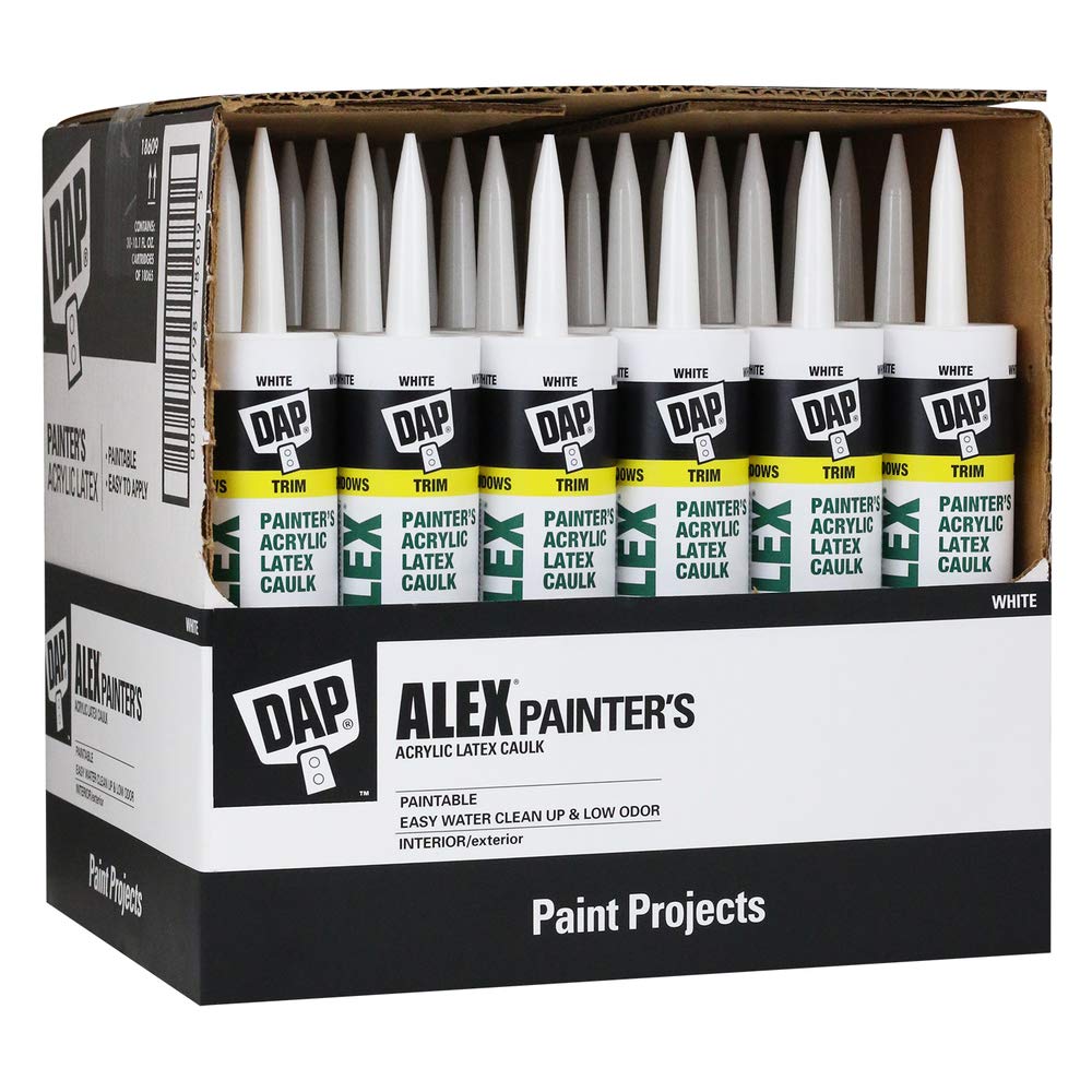 DAP Alex Painter's Calafaté de látex acrílico, blanco, 10 onzas, paquete de 30 (7079818670)