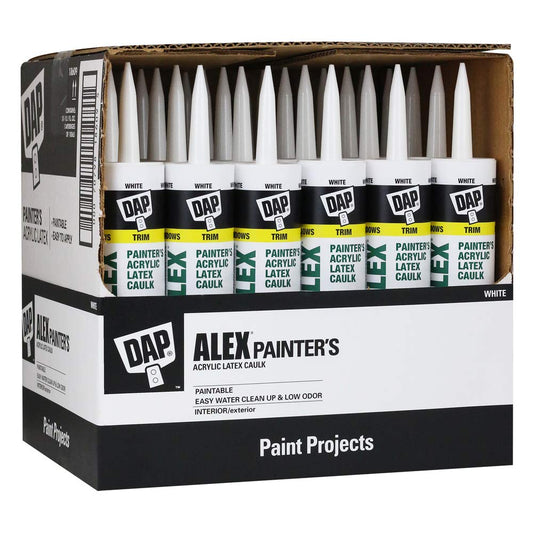 DAP Alex Painter's Calafaté de látex acrílico, blanco, 10 onzas, paquete de 30 (7079818670)