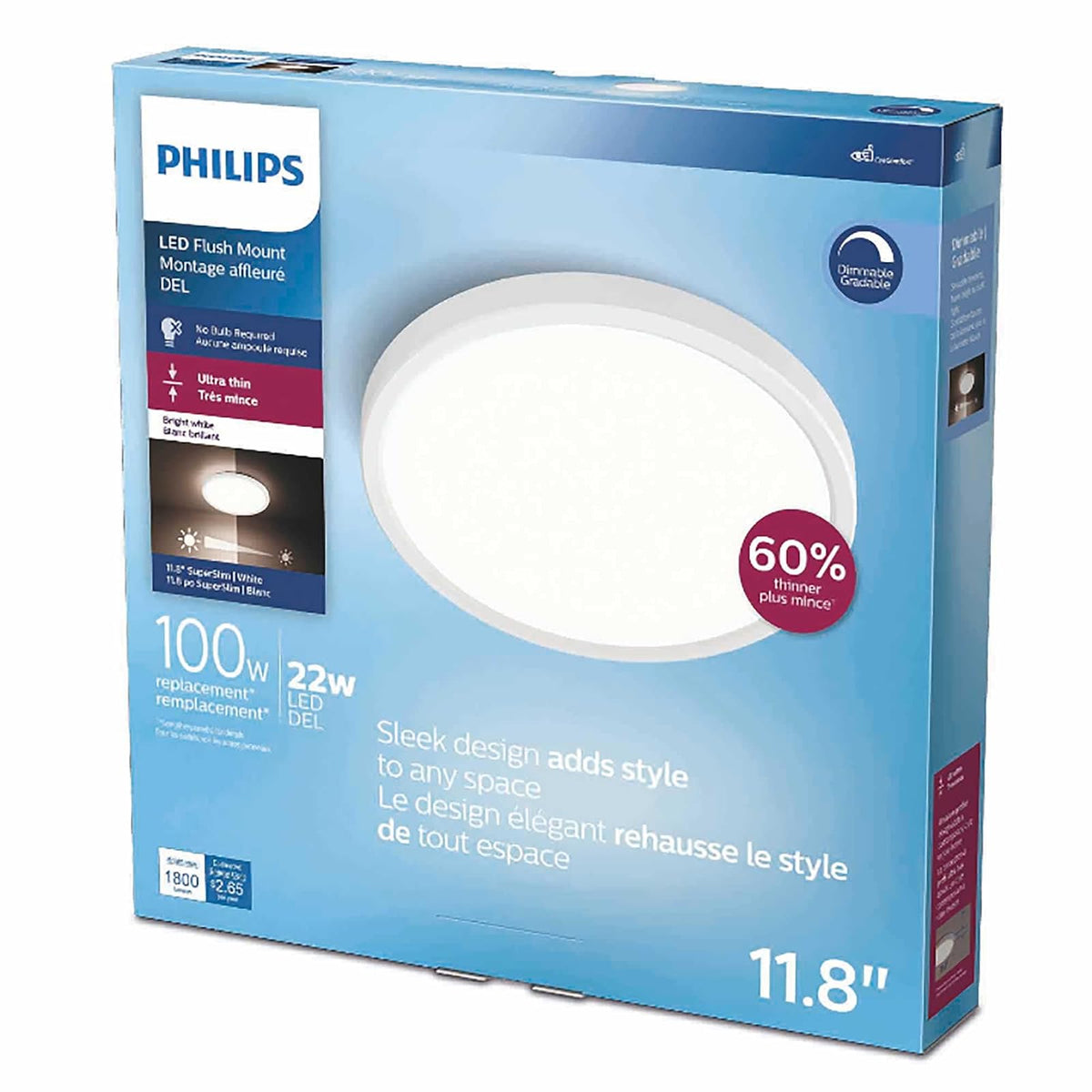 Philips LED Empotrado Redondo 20 Watts Níquel