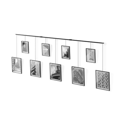 Umbra Exhibit Set de Portarretratos Colgantes para Pared - Negro - 9 aberturas
