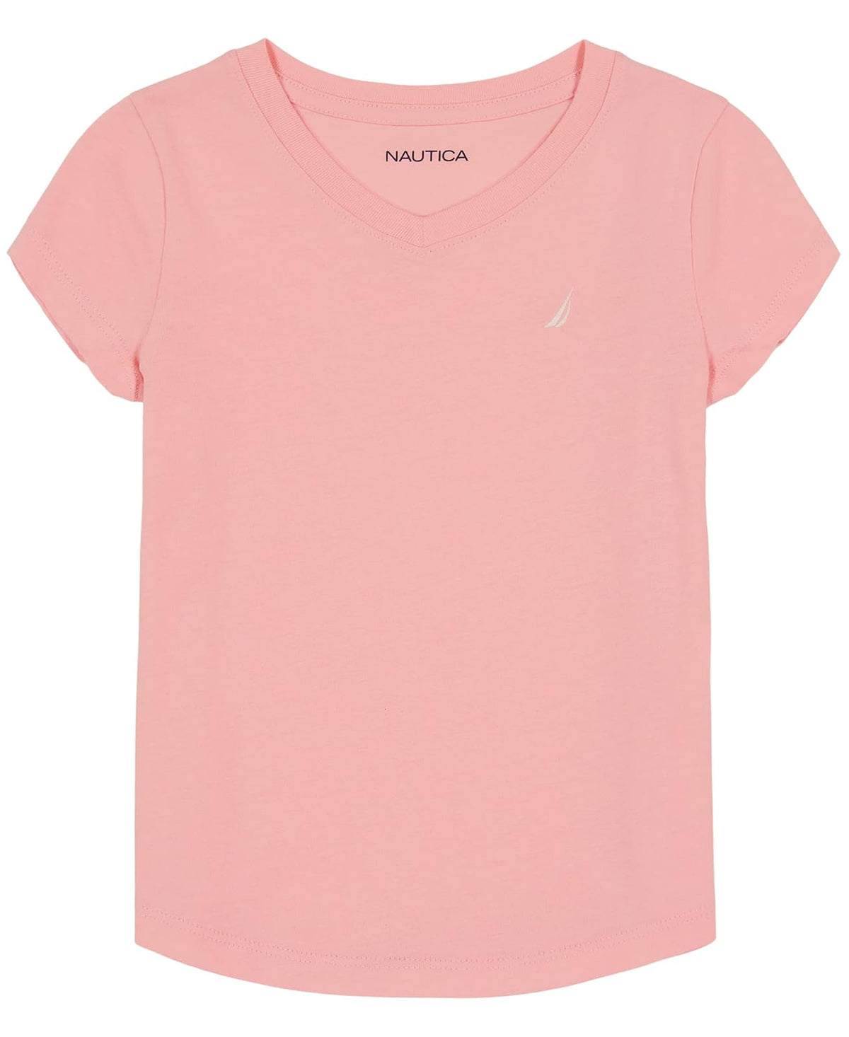 Nautica Camiseta de Manga Corta con Cuello en V sólido Camiseta para Niñas
