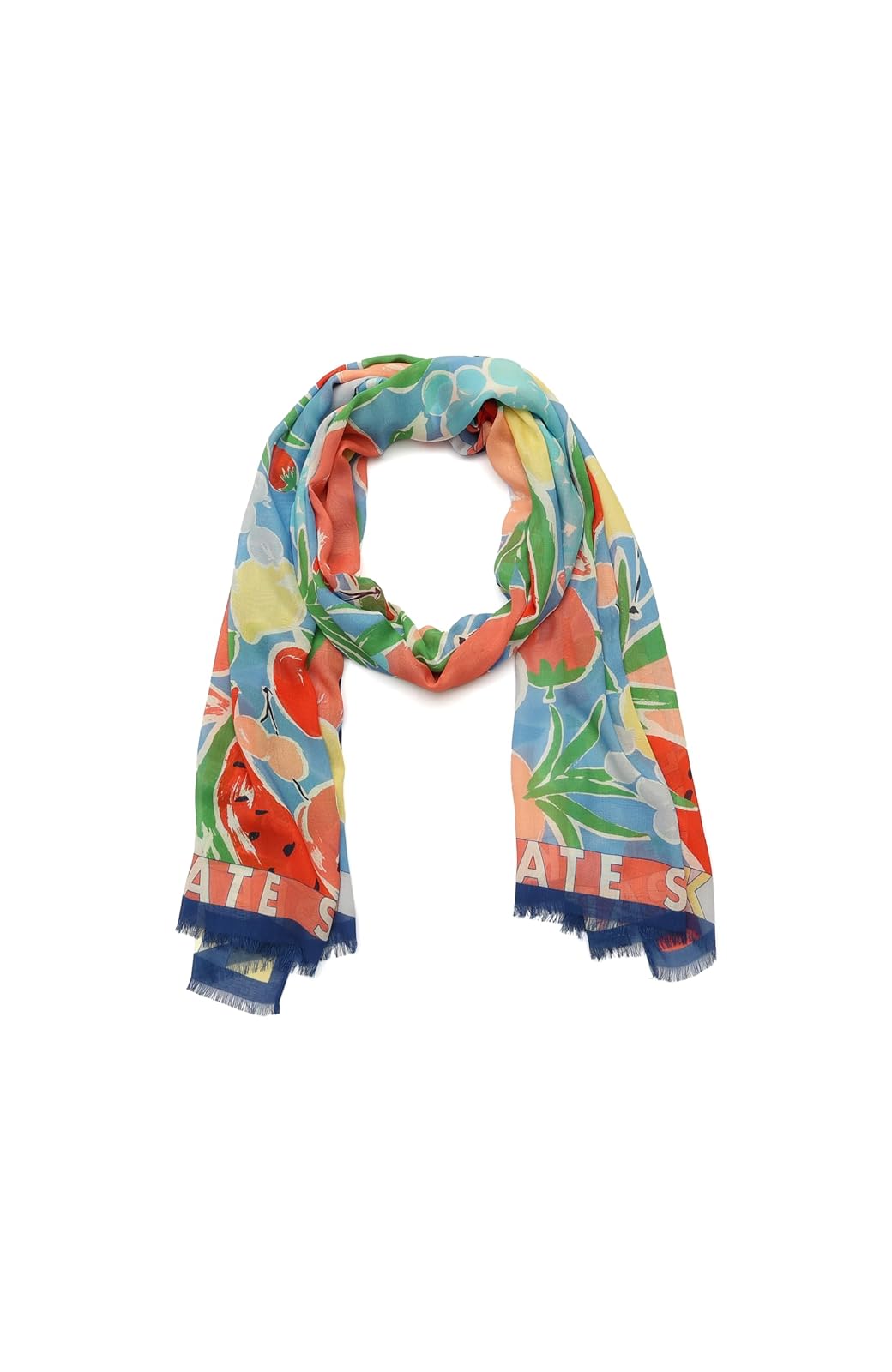 Kate Spade New York - Bufanda oblonga de viscosa de frutas de verano para mujer, accesorio de moda elegante y ligero, Multi, Talla única