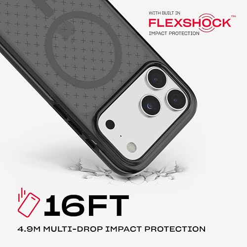 Tech21 EvoCheck - Funda para iPhone 17 Pro MAX, Color Ahumado/Negro, Funda Protectora Delgada, protección contra Impactos, Compatible con MagSafe