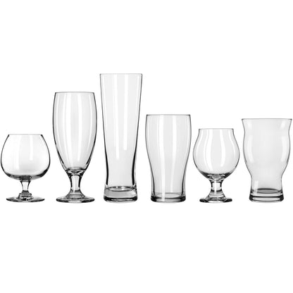 Libbey - Vasos de Cerveza Variados, Versátiles, Premium, para Pilsner, Stout, Lager, IPA y más, Set de 6, Vidrio, 16.75 Onzas