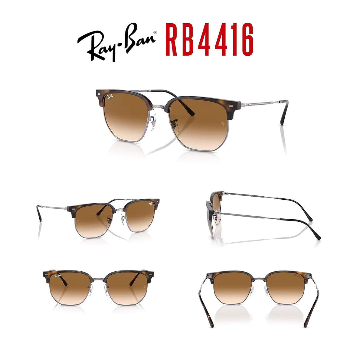 Ray-Ban RB4416 New Clubmaster - anteojos de sol cuadradas
