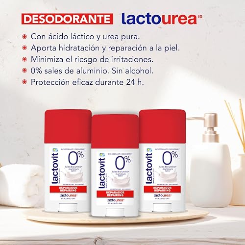 Lactovit Lactourea Desodorante Barra Reparador Piel Seca 3x60 ml