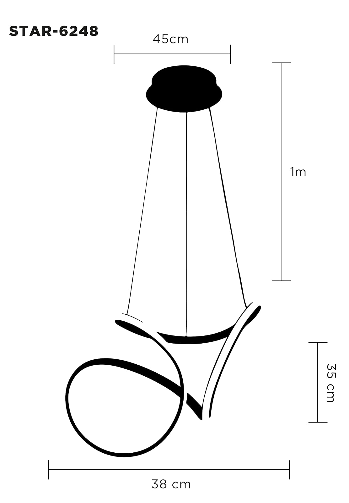 LÁMPARA TIPO CANDIL COLGANTE - LUXICA LIGHTING - Lampara Elegante y Moderna con Luz colgante LED - Lámparas innovadoras …