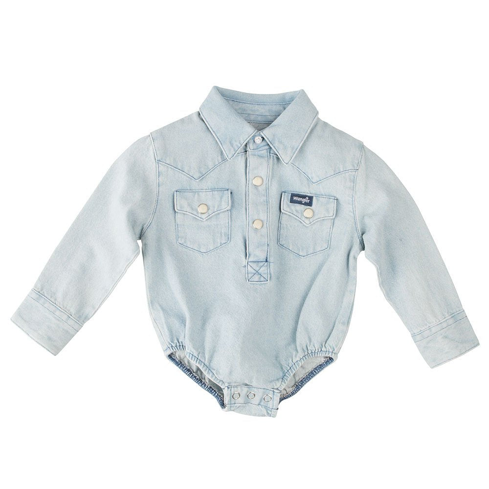 Wrangler Body Vaquero Manga Larga para Bebé Niño - 12 Meses - Azul descolorido