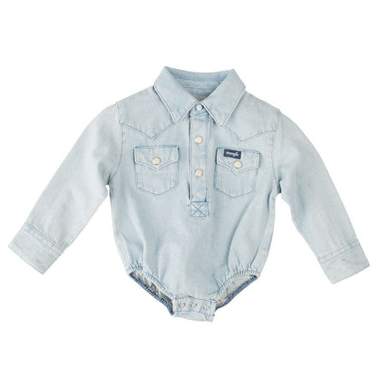 Wrangler Body Vaquero Manga Larga para Bebé Niño - 12 Meses - Azul descolorido