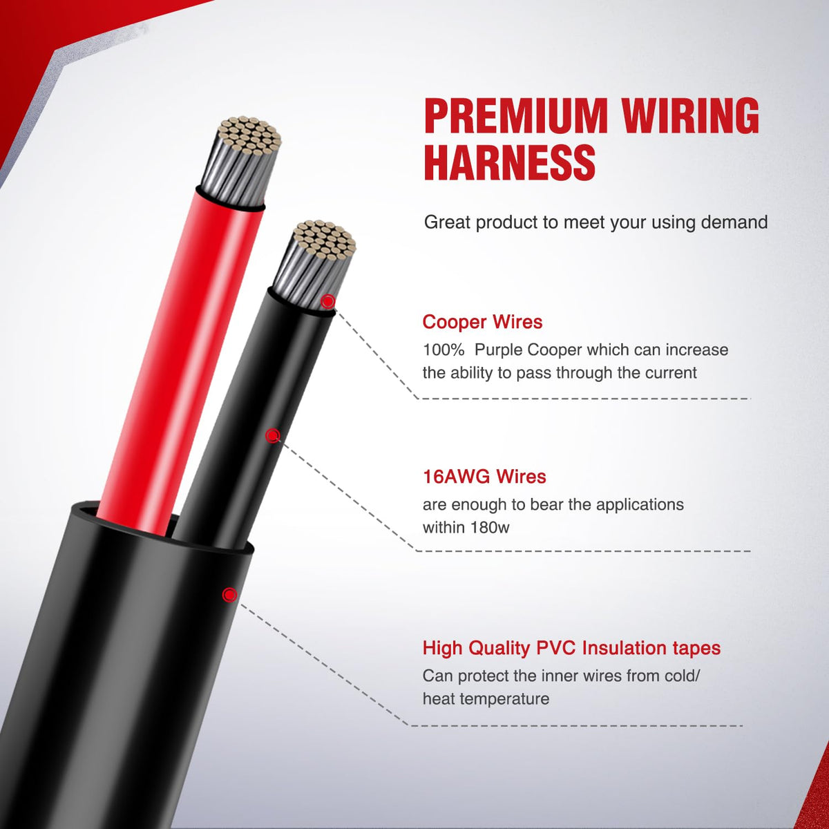 Nilight Kit de Cableado de Luces LED 16 AWG 4 Cables | Interruptor de 5 Pines, Resistente al Agua, para Coches, Jeep, Barcos, ATV, Camiones