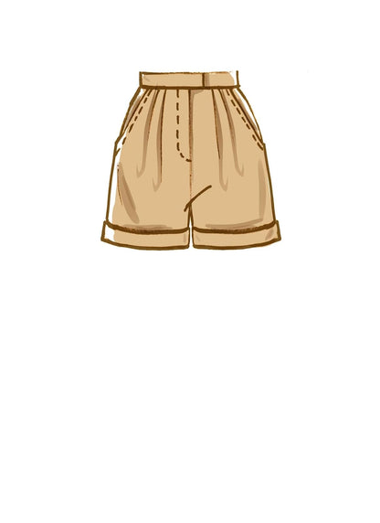 McCall's M8148RR Misses' and Women's Pleated Trouser Shorts and Pants Sewing Patterns Kit, Design Code M8148, Plus Sizes 18W-24W