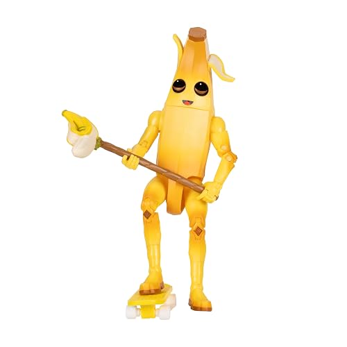 Jazwares Fortnite Legendary Peely - Figura articulada de 6 Pulgadas con Herramienta de Cosecha, Brillo Trasero y código para artículo Virtual Adicional