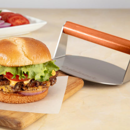 Cuisinart Prensa Hamburguesas Acero Inoxidable 15 cm Smash | Prensa de Hamburguesas de Acero Inoxidable, Borde plano antiadherente, Fácil limpieza, Diseño ideal para lograr una costra