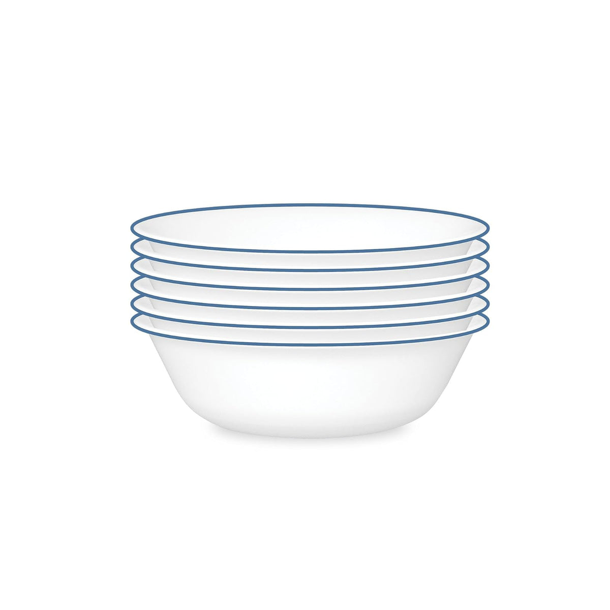 Corelle Livingware Juego de Vajilla, 6 Piezas - Azul y Blanco - Juego de cuencos