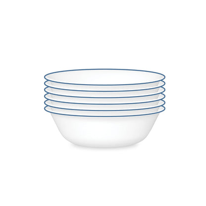 Corelle Livingware Juego de Vajilla, 6 Piezas - Azul y Blanco - Juego de cuencos