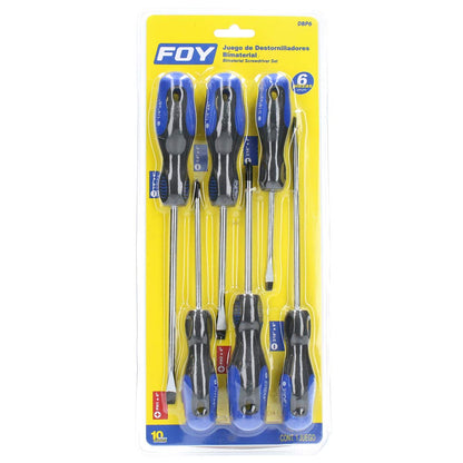 Foy DBP8 Juego de Destornilladores Bimaterial, 8 Piezas - 6 piezas
