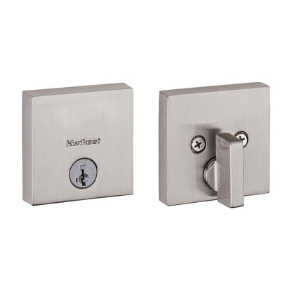 Kwikset Cerrojo de Seguridad SmartKey, Cilindro Sencillo, Varios Acabados - 0.5" x 2.63" x 2.63" - Níquel Satinado