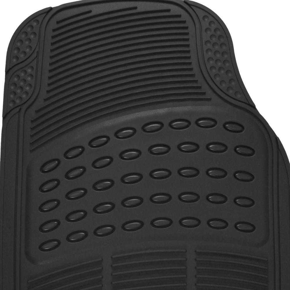 BDK Universal Fit - Alfombrilla de Hule para el Piso, 4 Unidades, Resistente a Todo Tipo de Condiciones meteorológicas, Negro