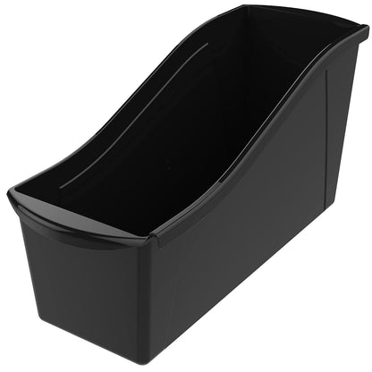 Storex 70109E06C) - Contenedor grande para libros, organizador de plástico entrelazado para el hogar, la oficina y el aula, color negro (Paquete de 6)