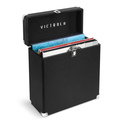 Victrola Collector Maleta para Almacenamiento de Discos de Vinilo, hasta 30 LPs - Black