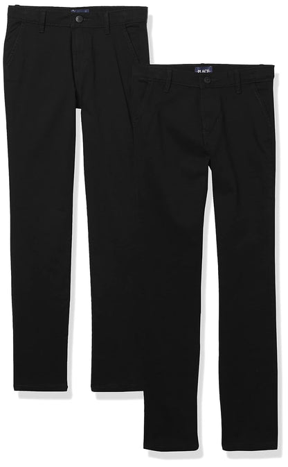The Children's Place Paquete de 2 Pantalones Ajustados de Uniforme para Niña - Negro paquete de 2 - 16 Años