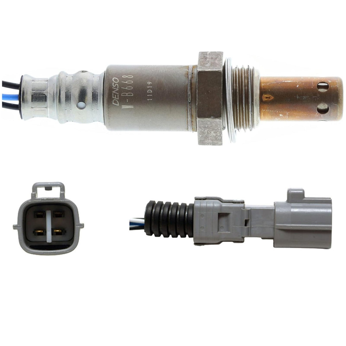 Denso 234-4168 Sensor de Oxígeno Aguas Abajo con Arnés de 4 Cables de 13.7 Pulgadas, Negro
