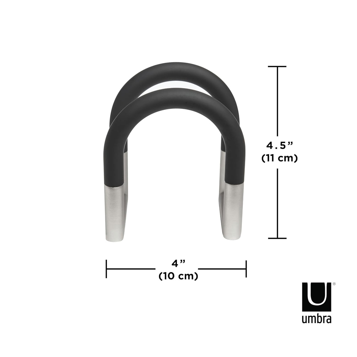 Umbra Swivel Servilletero de Mesa Flexible de Metal Antideslizante para Cocina y Comedor, Plateado