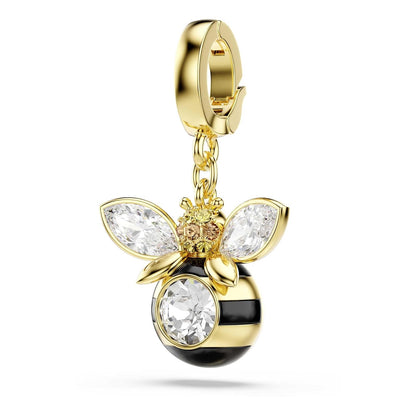 Abalorio de Swarovski Idyllia, corte mixto, abeja, multicolor, chapado en oro