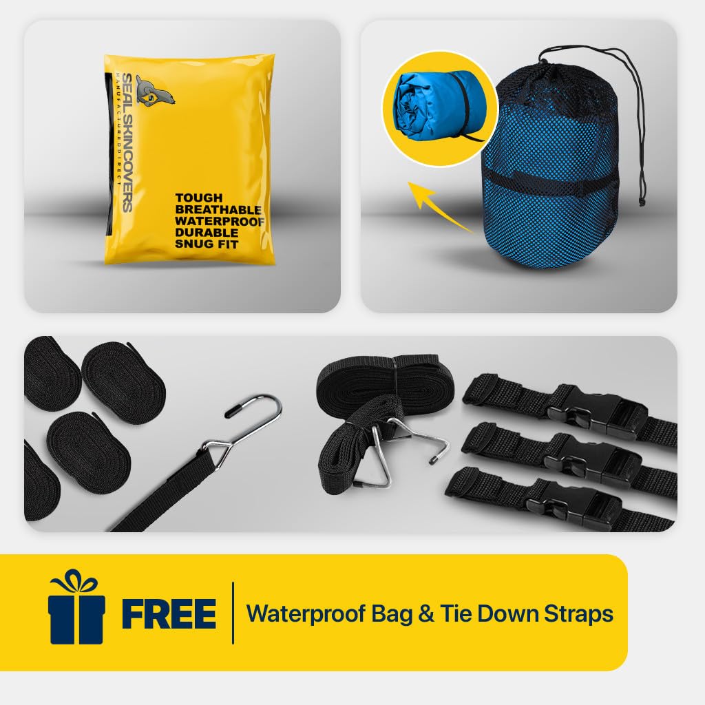 Seal Skin Covers Funda para Barco T-Top, Impermeable y Resistente para Barcos de Consola Central, Compatible con Barcos de 18' de Largo y 102" de Ancho, Resistente a los Rayos UV y a la decoloración