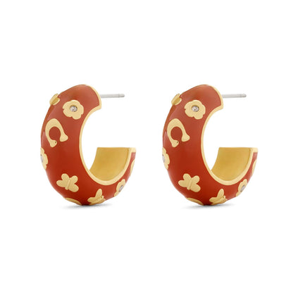 Signature C - arete de aro con diseño floral