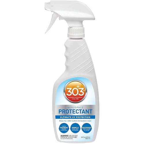 303 Productos (30308CSR) Spray protector UV para vinilo, plástico, goma, fibra de vidrio, cuero y más - Repelente de polvo y suciedad - No tóxico, acabado mate, 16 onzas líquidas oz., Blanco