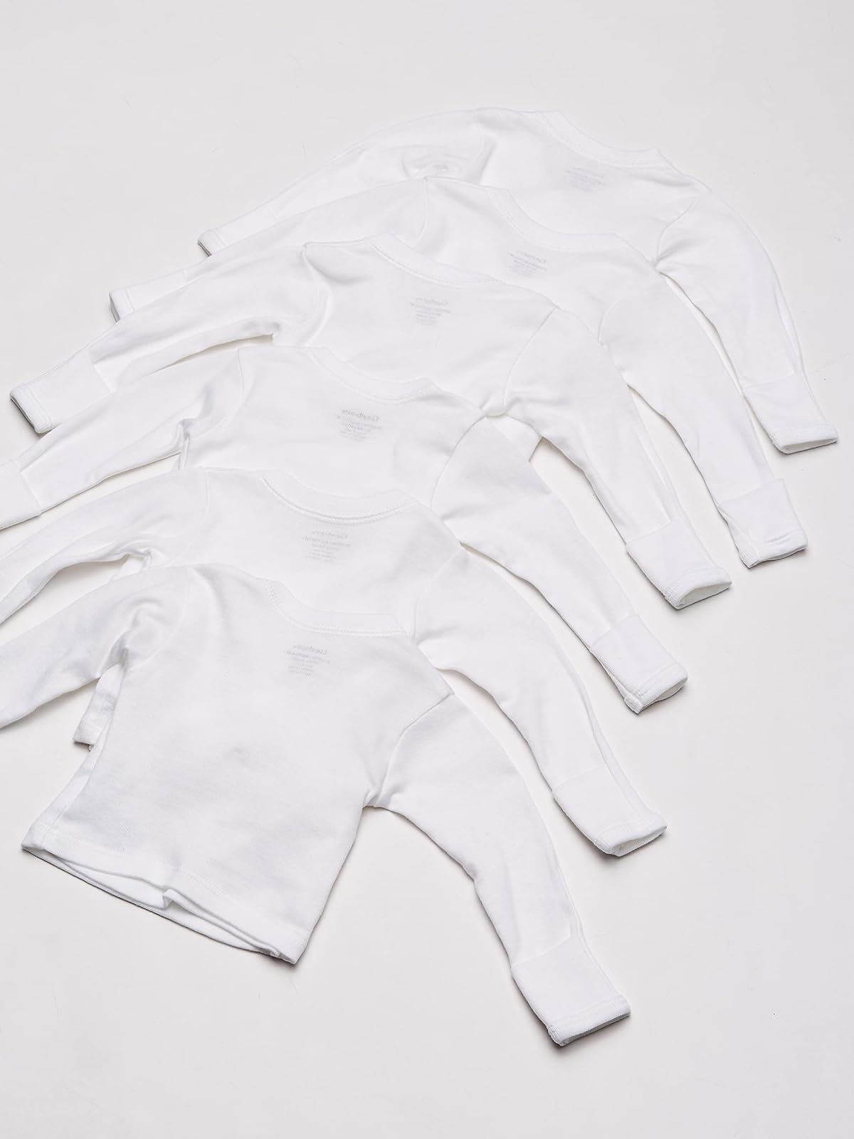 Gerber Baby 6-Pack Long-Sleeve Side-Snap Mitten-Cuff Shirt