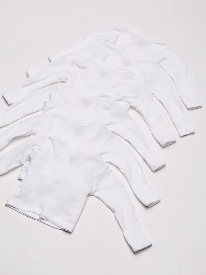 Gerber Baby 6-Pack Long-Sleeve Side-Snap Mitten-Cuff Shirt