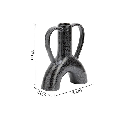 Sochic Base Moteada Decorativa Kris Color Negro Hecha en Cerámica