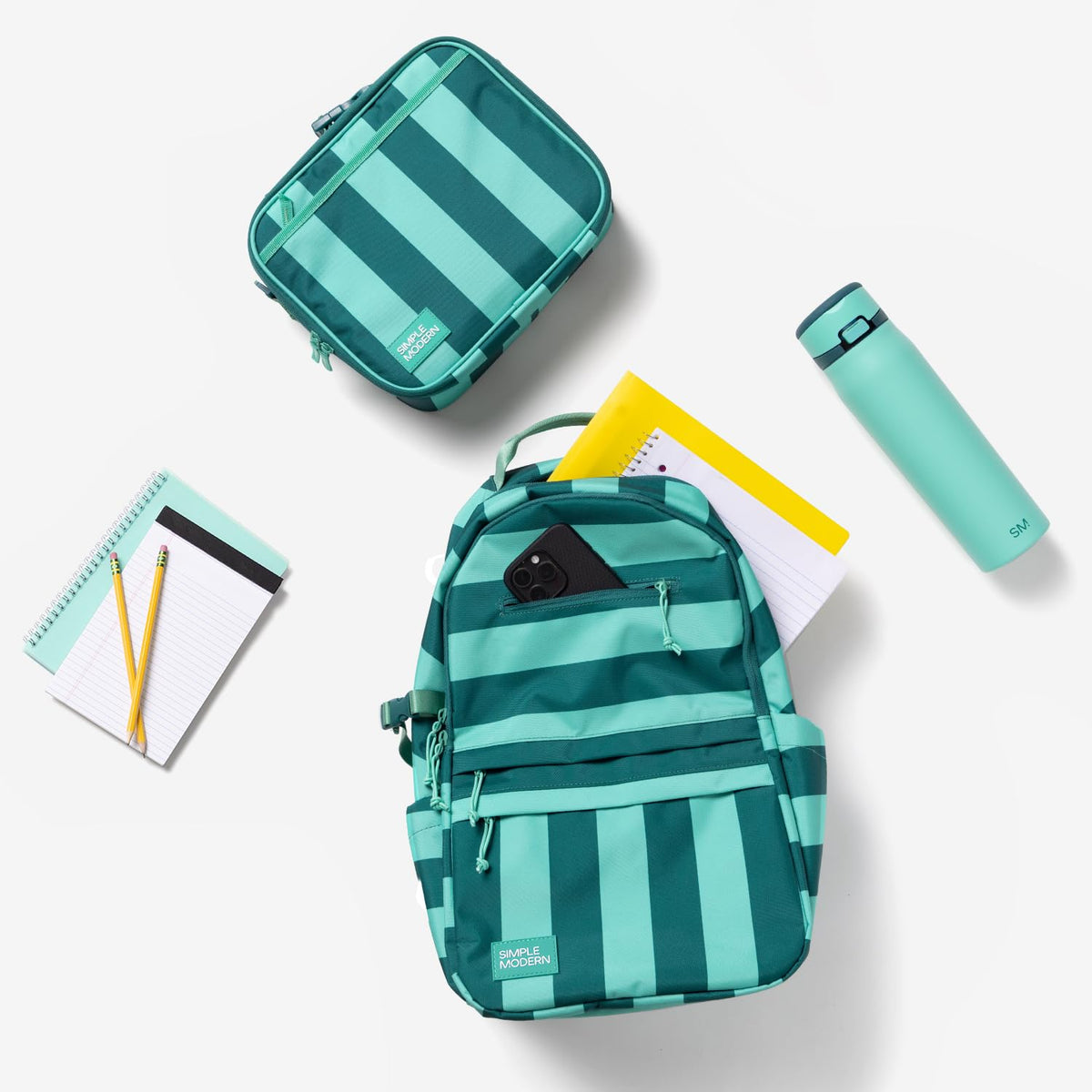Simple Modern Hadley con Correa para el Hombro | Lonchera para Niños, Adolescentes y Adultos | Bolsa Aislada para Niñas, Niños, Mujeres y Hombres | Contenedores para Comida | Midnight Black