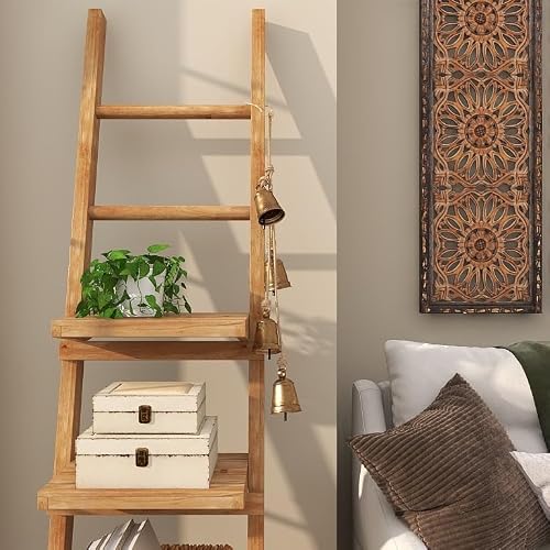 Deco 79 - Campanas Decorativas de Vaca de Metal Hechas a Mano con 4 Campanas en Yute para Colgar, 4 x 3 x 29 Pulgadas, Dorado