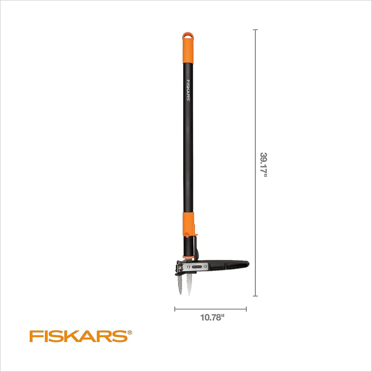 Fiskars - Herramienta de extracción de malezas de pie de 3 Garras, Herramienta de deshierbe Manual con Mango ergonómico de 39 Pulgadas de Largo con Mecanismo de fácil expulsión