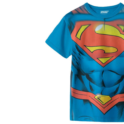 Justice League Superman Costume Playera Casual Estampada para Niños 8