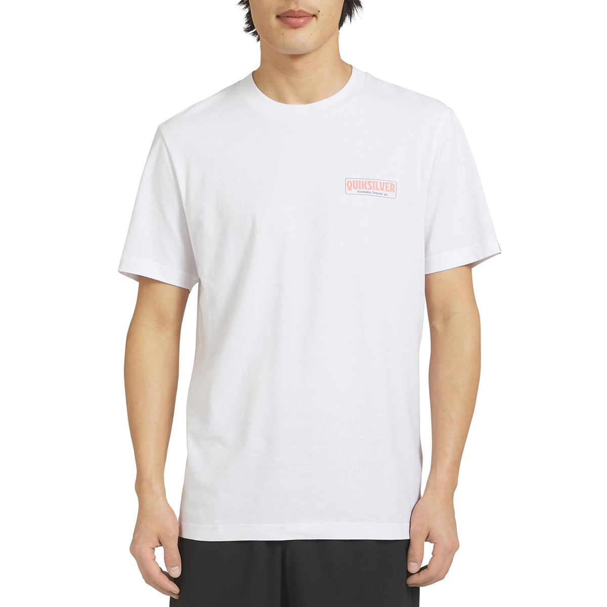 Quiksilver Playera de Manga Corta de Algodón para Hombre - M - Blanco suave