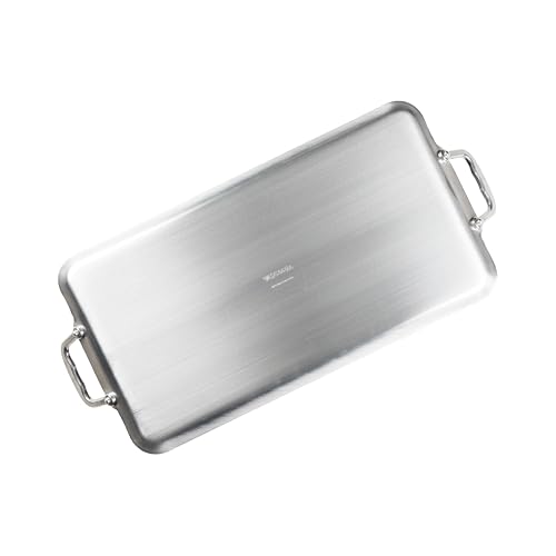 Vasconia | Plancha Doble Lisa Esencial Aluminio Antiadherente Negro 54x29cm | Doble quemador, Cocción uniforme, Recubrimiento interior, Fácil limpieza, Uso diario, Gran capacidad, Libre de PFOA