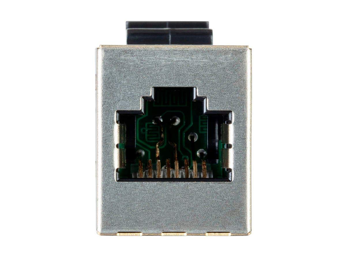 Monoprice Shielded Straight Through Cat6A RJ45 Keystone In-Line Coupler - Silver Use for Networking, Patch Cables, Ethernet Cable/Chord