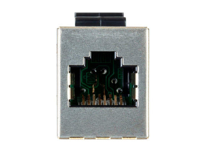 Monoprice Shielded Straight Through Cat6A RJ45 Keystone In-Line Coupler - Silver Use for Networking, Patch Cables, Ethernet Cable/Chord
